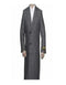Mens Full Length Wool Herringbone Gray Overcoat / Topcoat