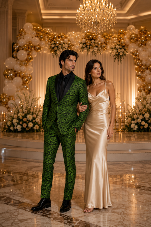 Green Groomsmen Suits - Dinner Jacket suit