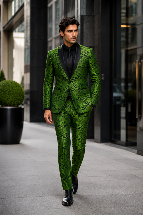 Green Groomsmen Suits - Dinner Jacket suit