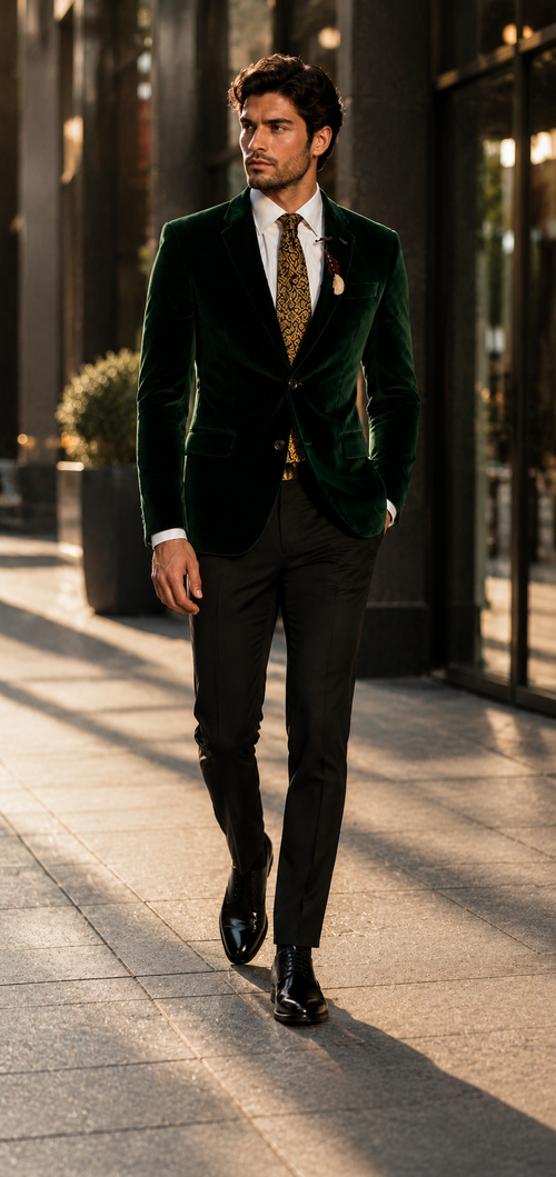 Green velvet suit Many Styles & Brands $99UP Men's Olive Hunter Green Velvet Tuxedo Jacket Green Velvet Suits and Tuxedos