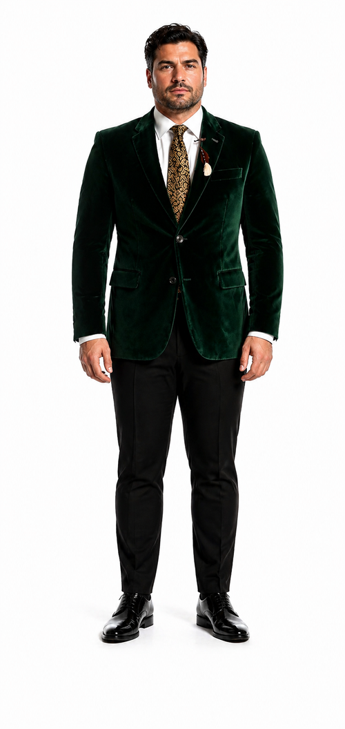 Green velvet suit Many Styles & Brands $99UP Men's Olive Hunter Green Velvet Tuxedo Jacket Green Velvet Suits and Tuxedos