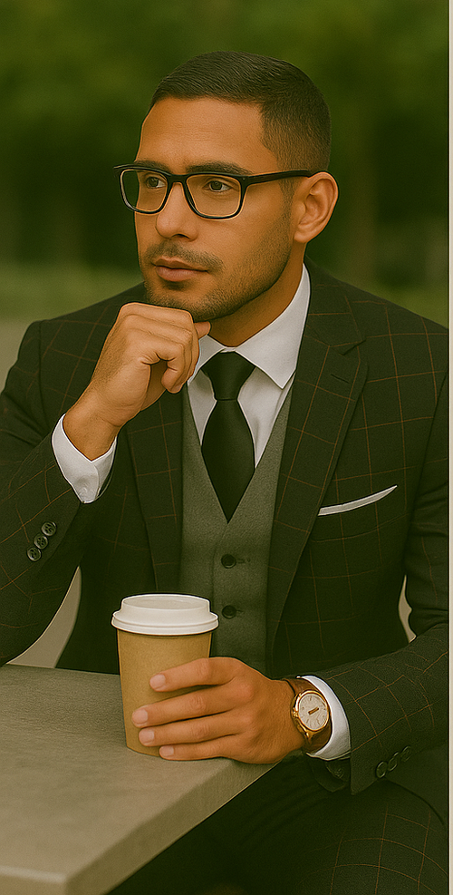 Modern Fit - Wool Suit - Italian Made Business Suit by Statement Men's 3 Piece 100% Wool Modern Fit Suit - Bold Accent Color