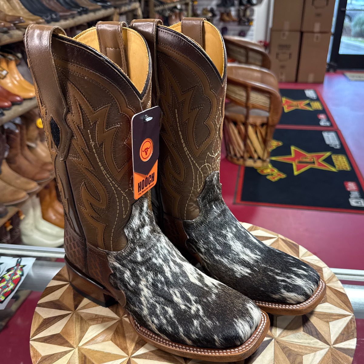 Hair On Hide Cowboy Boots - EE