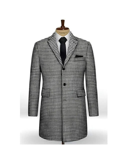 Houndstooth Overcoat - Houndstooth Topcoat - Houndstooth Checker Car Coat