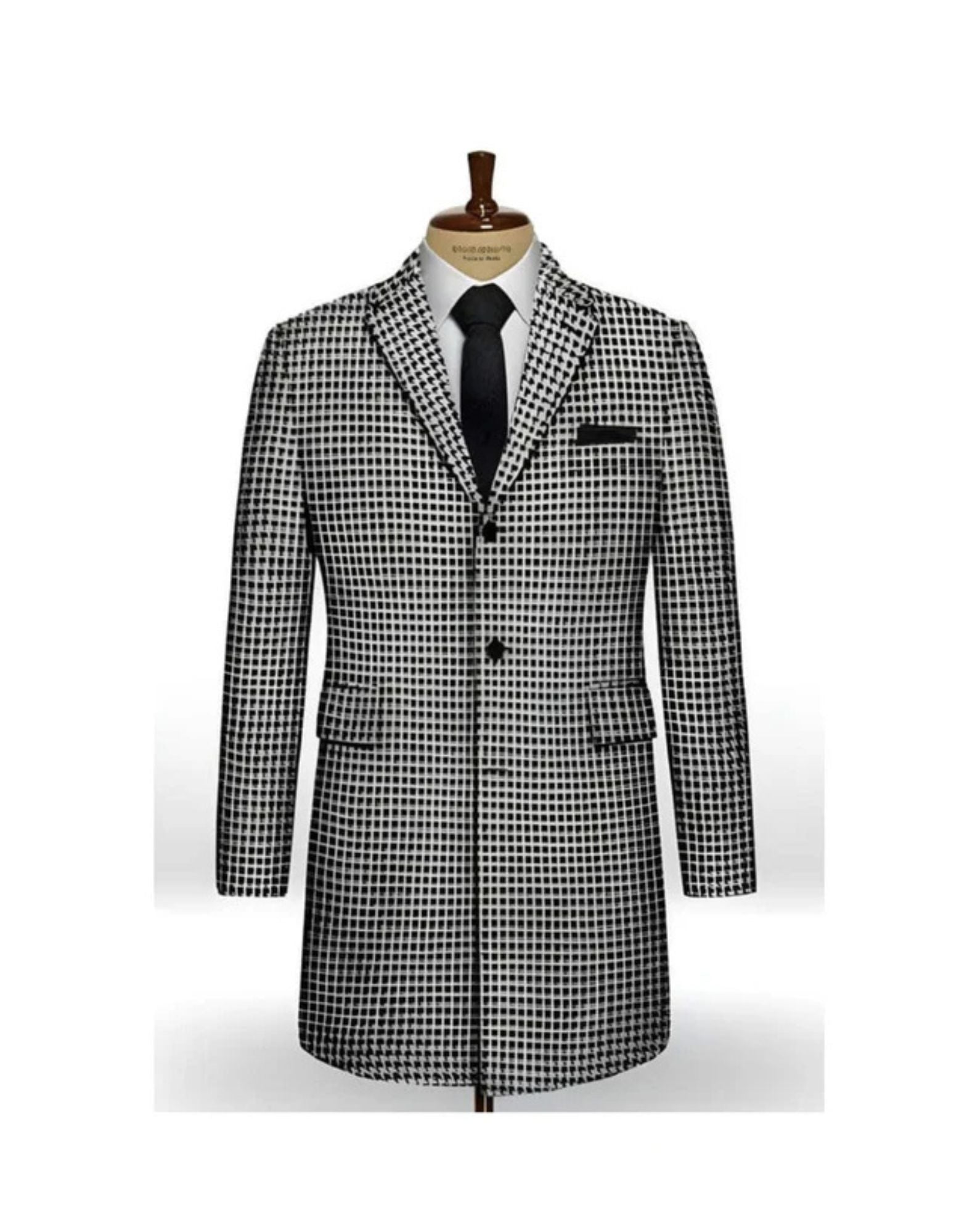 Houndstooth Overcoat - Houndstooth Topcoat - Houndstooth Checker Car Coat - Coat Size 38