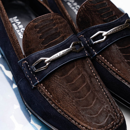Marco Di Milano Hugo: Brown/Navy Leather Dress Shoe