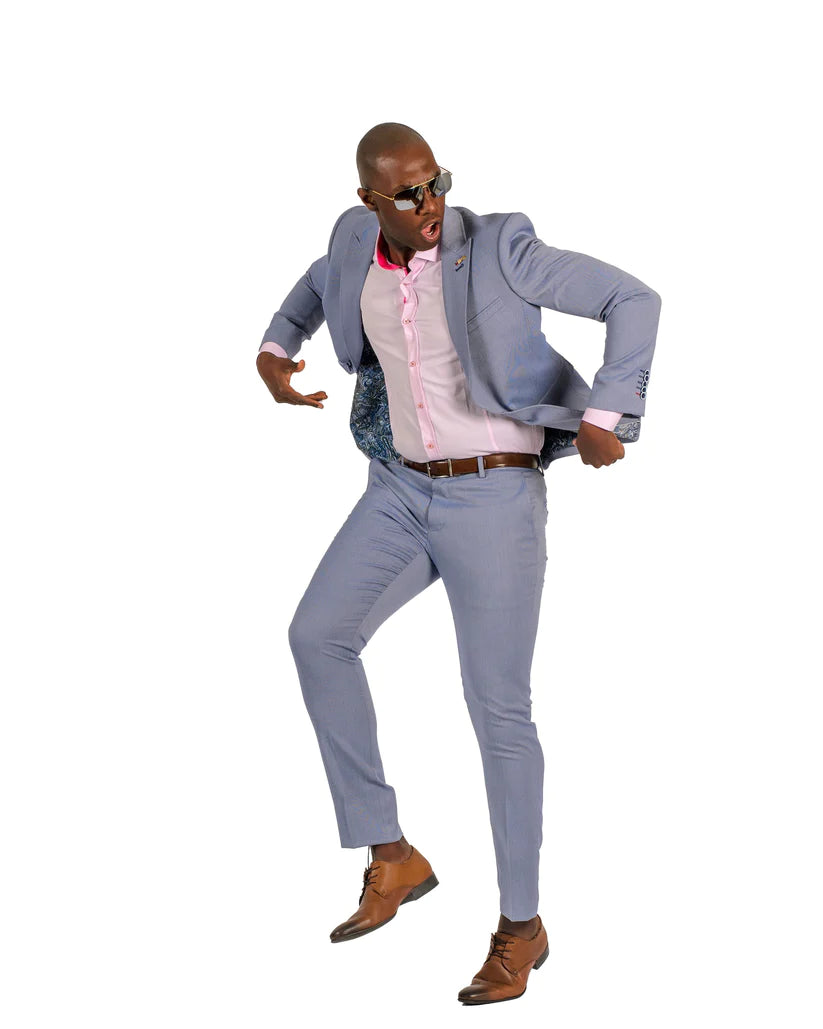 Stretch Fabric - "Gray" Light Weight Suit - Slim Fitted Suit "Style #" - Gray