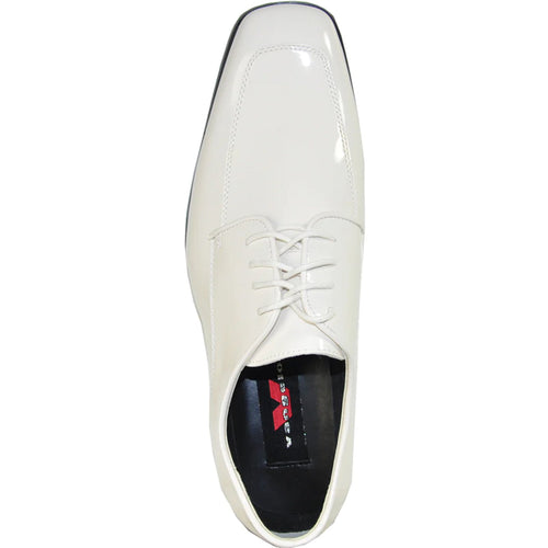 "Ivory Men's Classic Moc Toe Patent Tuxedo Prom 2026 Shoe"
