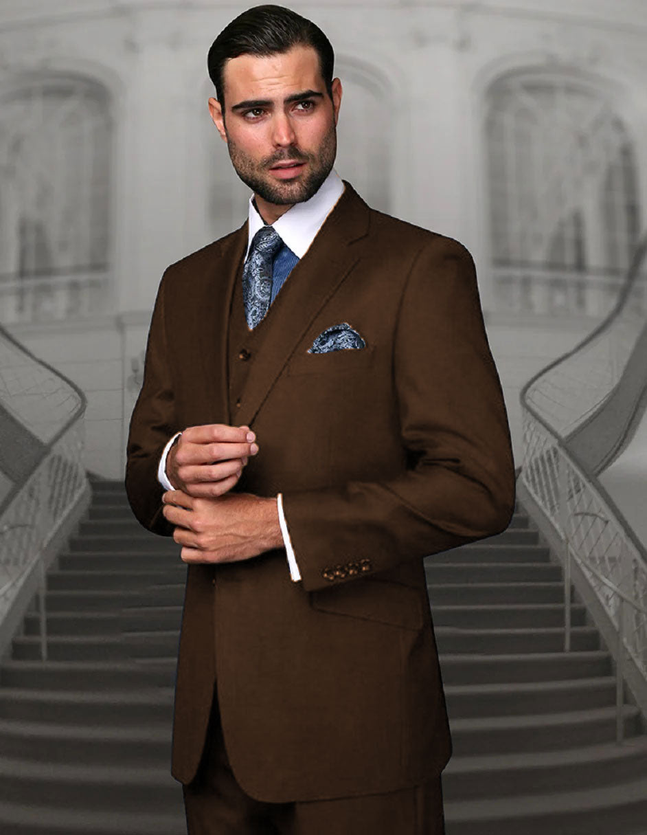 Mens Classic Fit Pleated Pant 2 Button Wool Suit in Indigo Blue - New Arrival - 38 Short Jacket+32 Waist Adjustable 28to34)(Height: 5 4 to5 7 )(Neck 15-16.5)S-M)