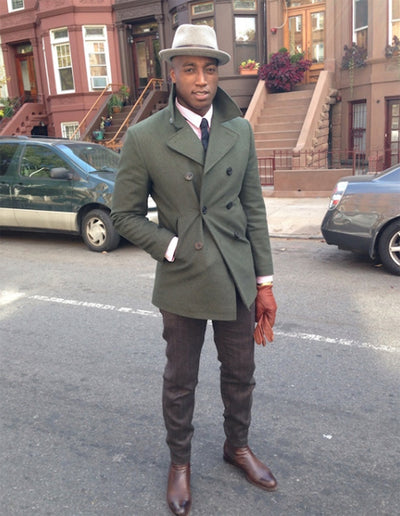 Green Double Breasted Suit Many Styles & Brands $99UP Men's Olive Green Designer Men's Wool Feel - Designer Brand Men's Peacoat Sale Double Breasted Wool Fabric