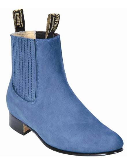 Blue Jean Los Altos Boots Men's Charro Botin Short Ankle Suede Boots