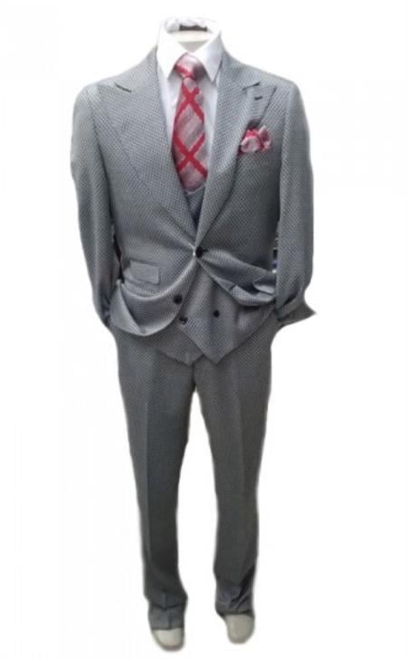 Rossiman Men's Dress Suit – Timeless Classic Formal Suit for Men - 38 Short Jacket+32 Waist Adjustable 28to34)(Height: 5’4”to5’7”)(Neck 15-16.5)S-M)