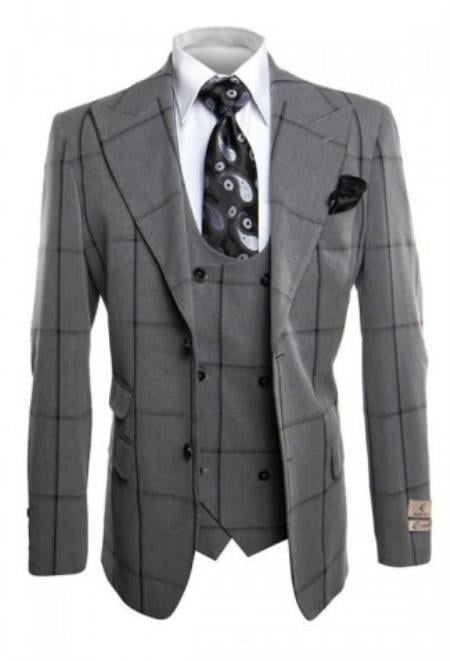 Rossi Man Men's Dress Suit – Classic Rossiman Formalwear for Timeless Style - 38 Short Jacket+32 Waist Adjustable 28to34)(Height: 5’4”to5’7”)(Neck 15-16.5)S-M)
