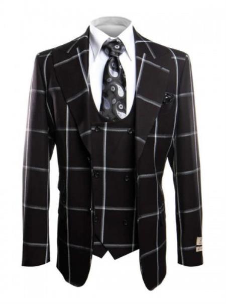 Rossi Man Dress Suits Rossiman Dress Suit - Rossiman Suit - 38 Short Jacket+32 Waist Adjustable 28to34)(Height: 5’4”to5’7”)(Neck 15-16.5)S-M)