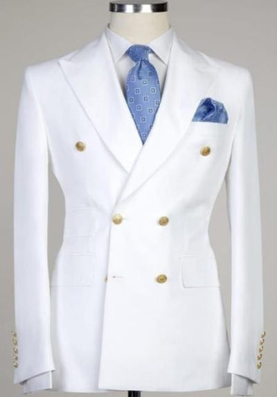 White Suit With Gold Buttons
