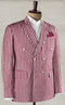 New Year Outfit-Double Breasted Blazer - Seersucker Blazer - Summer Blazer - Red