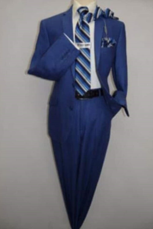 Mens Big and Tall Linen Suits - Cobalt Blue Summer Fabric Suit