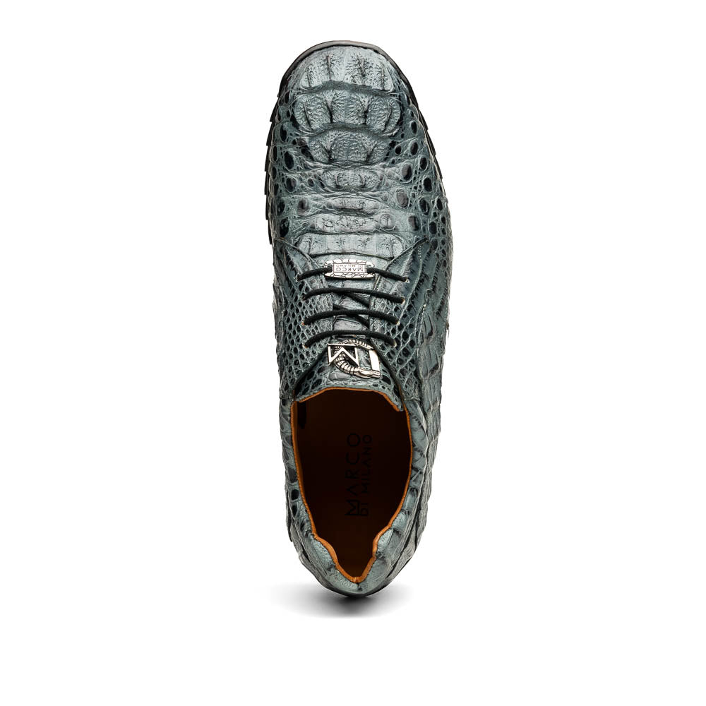 Mens Black Italian Alligator Shoes Ferrini Cap Toe Shoe - 6