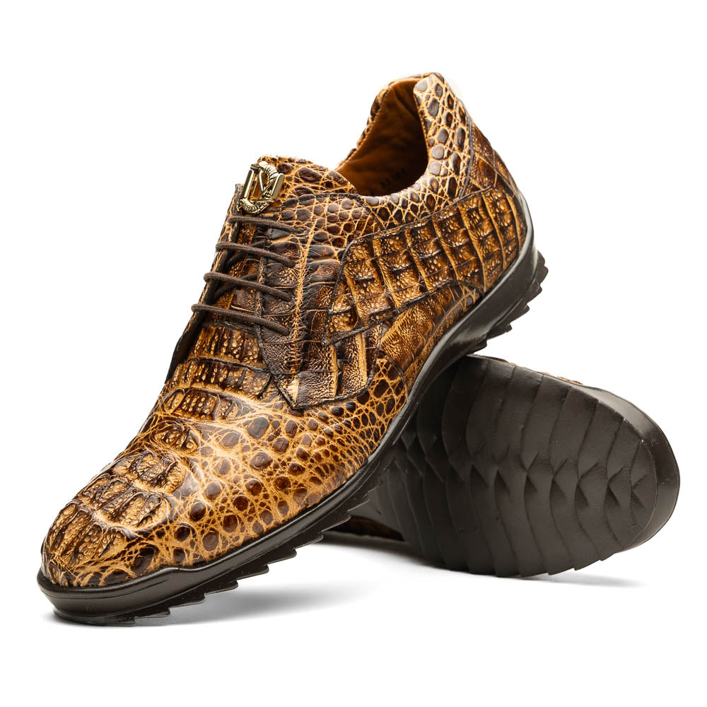Marco Di Milano Kratos Men's Rustic Orix Shoes Exotic Caiman Crocodile Sneakers - 7
