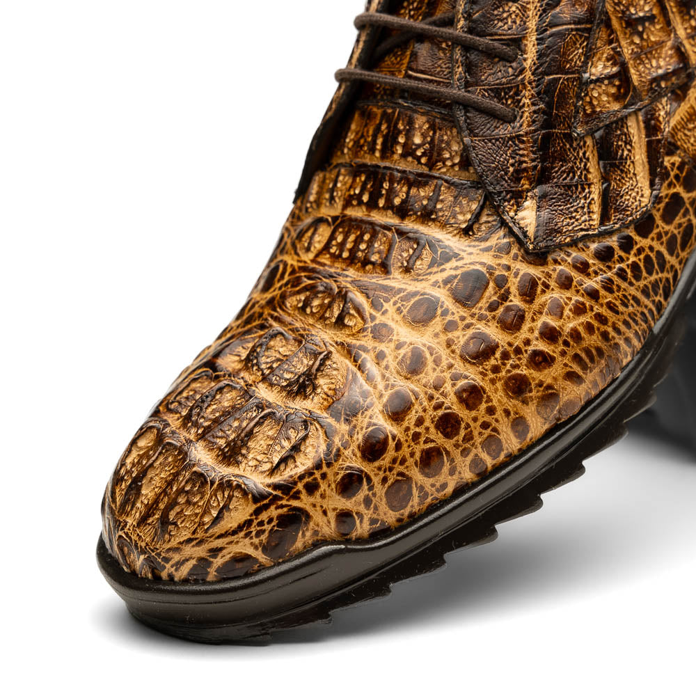Marco Di Milano Kratos Men's Rustic Orix Shoes Exotic Caiman Crocodile Sneakers - 7