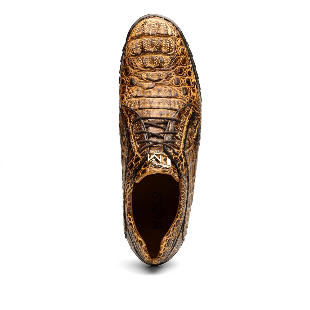 Marco Di Milano Kratos Men's Rustic Orix Shoes Exotic Caiman Crocodile Sneakers - 7