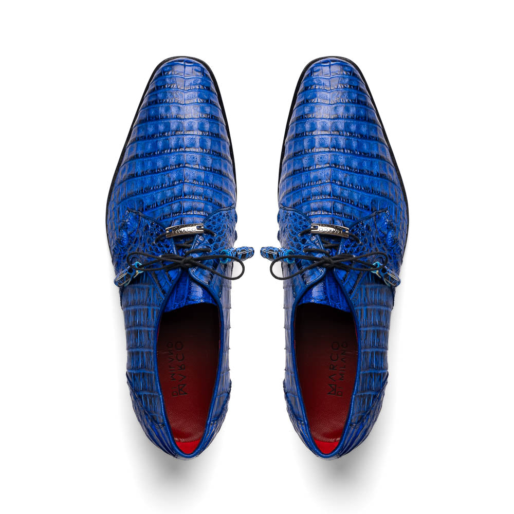 Marco Di Milano Lacio Electric Blue Caiman Crocodile Derby - 8.5