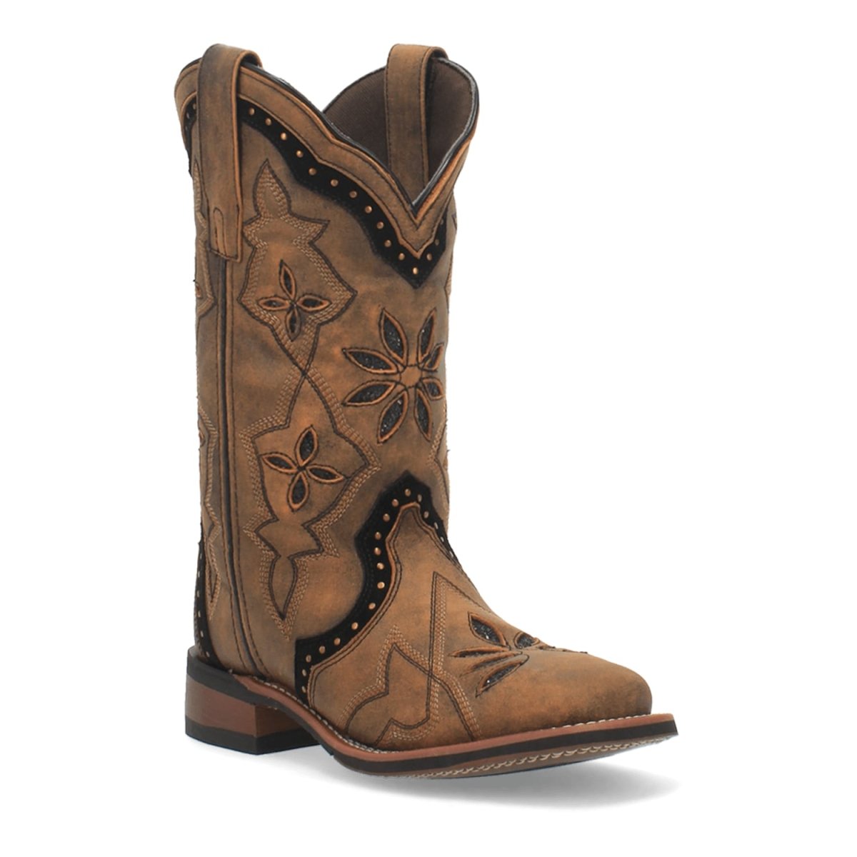 Laredo Women's Bouquet Broad Square Toe Leather Boots - Honey 5844 - 6M