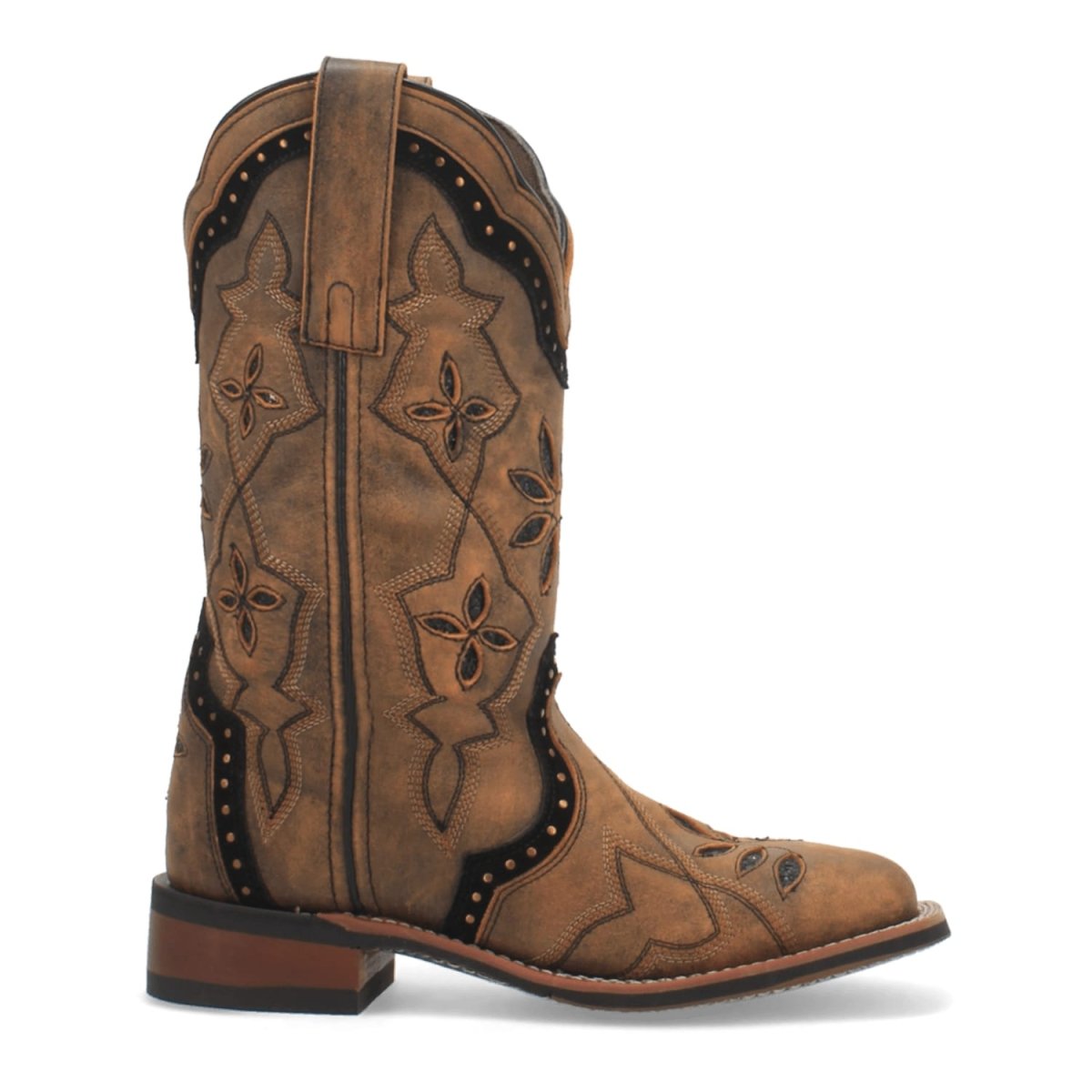 Laredo Women's Bouquet Broad Square Toe Leather Boots - Honey 5844 - 6M