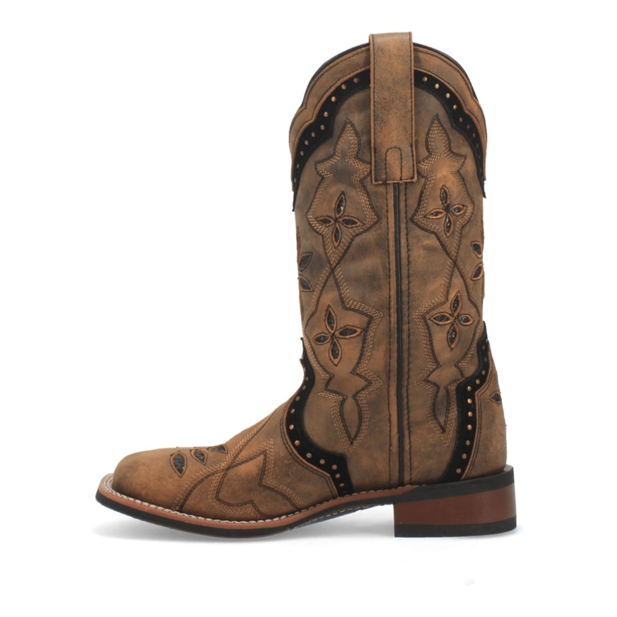 Laredo Women's Bouquet Broad Square Toe Leather Boots - Honey 5844 - 6M