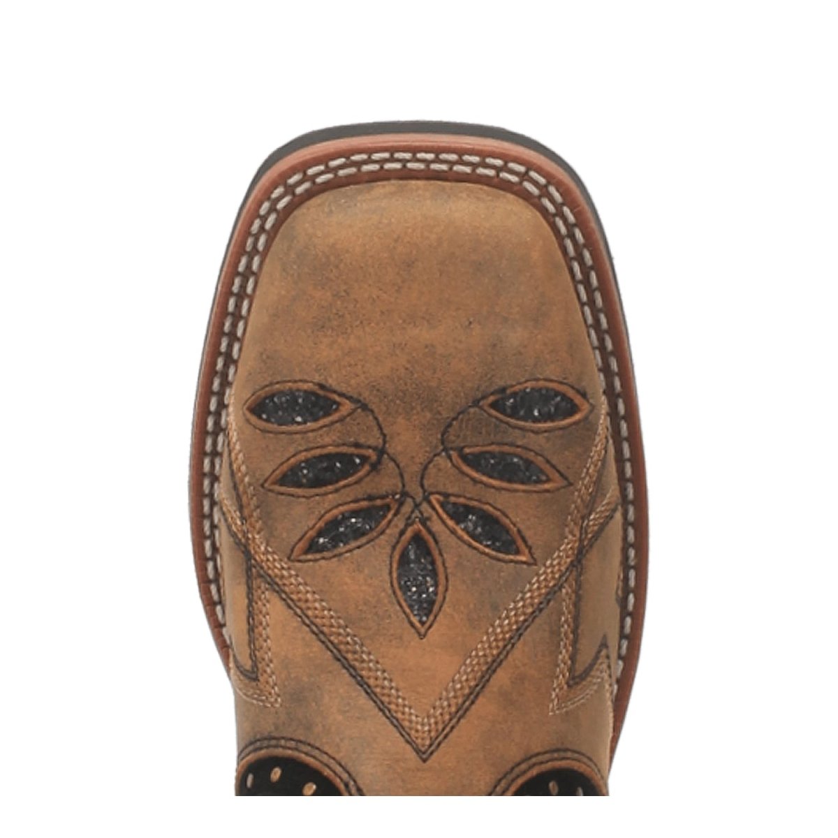Laredo Women's Bouquet Broad Square Toe Leather Boots - Honey 5844 - 6M