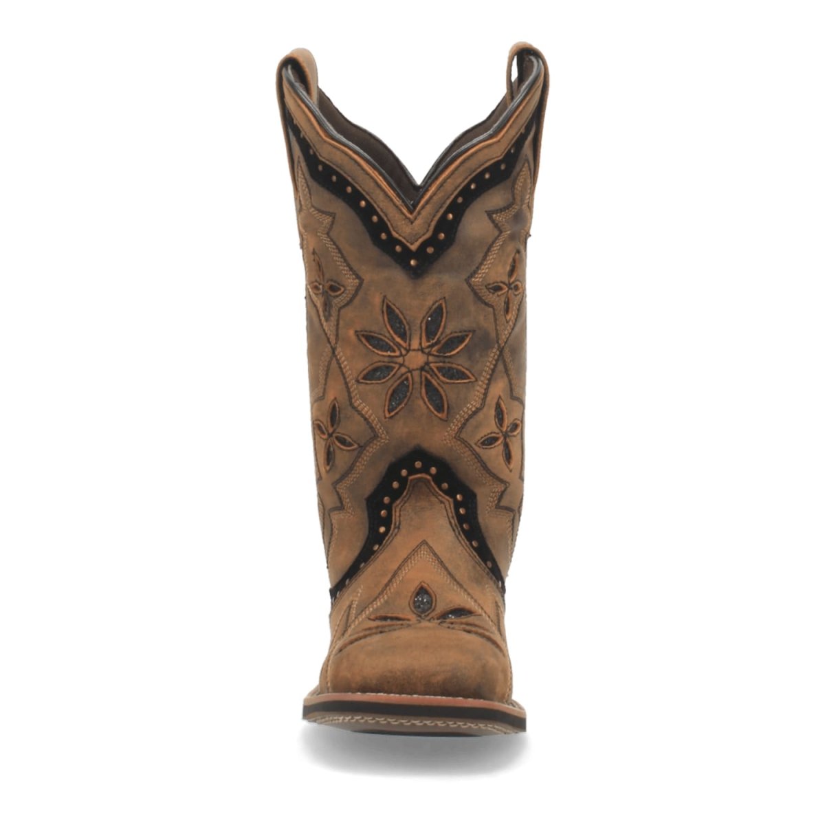 Laredo Women's Bouquet Broad Square Toe Leather Boots - Honey 5844 - 6M