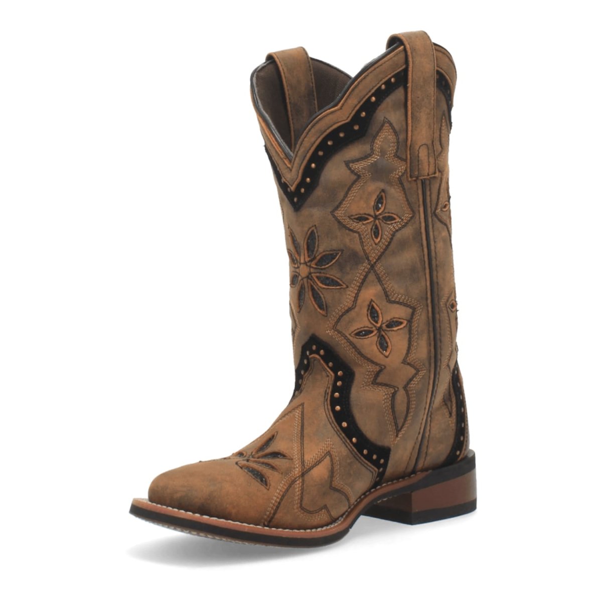 Laredo Women's Bouquet Broad Square Toe Leather Boots - Honey 5844 - 6M