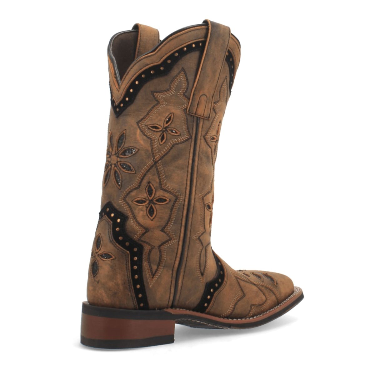 Laredo Women's Bouquet Broad Square Toe Leather Boots - Honey 5844 - 6M