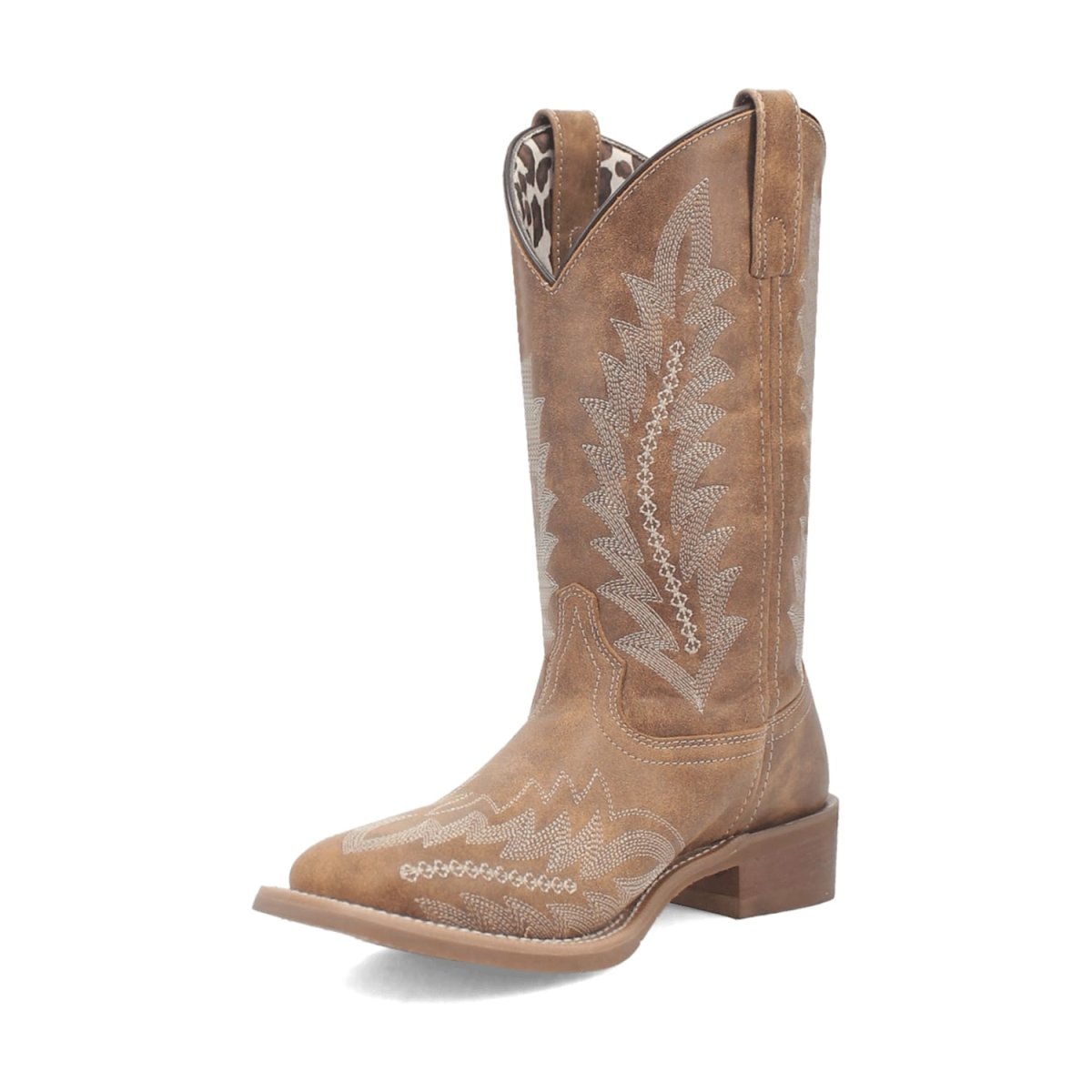 Laredo Women's Cheyenne Broad Square Toe Leather Boots - Tan 5717 - 6M