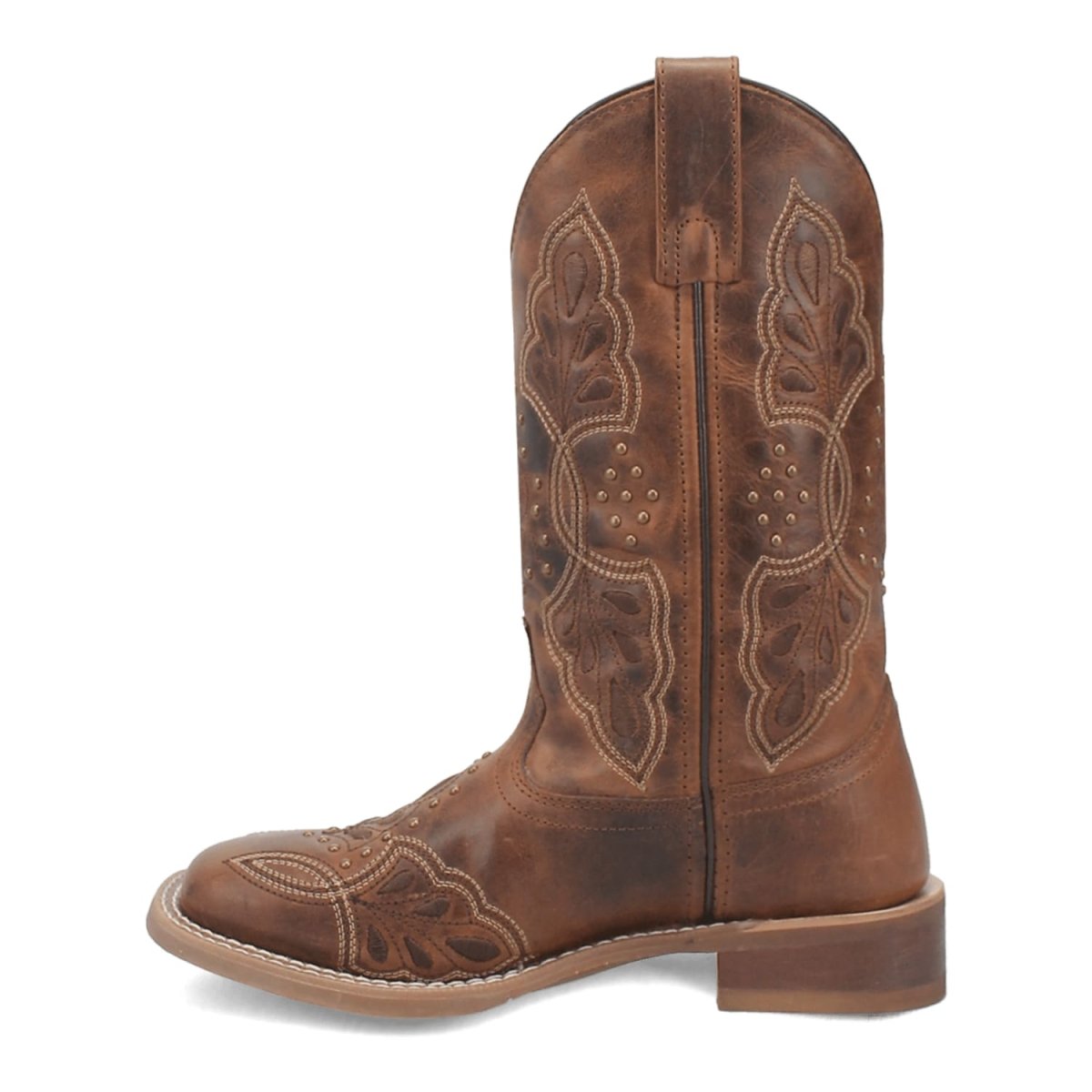 Laredo Women's Dionne Broad Square Toe Leather Boots - Brown 5972 - 6M