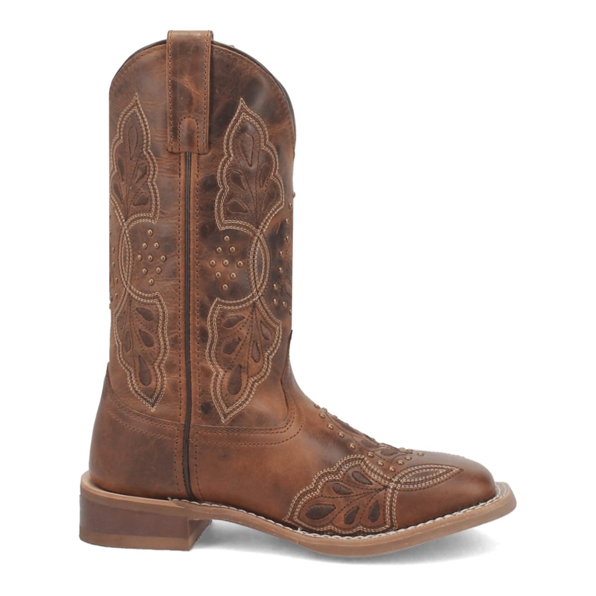 Laredo Women's Dionne Broad Square Toe Leather Boots - Brown 5972 - 6M