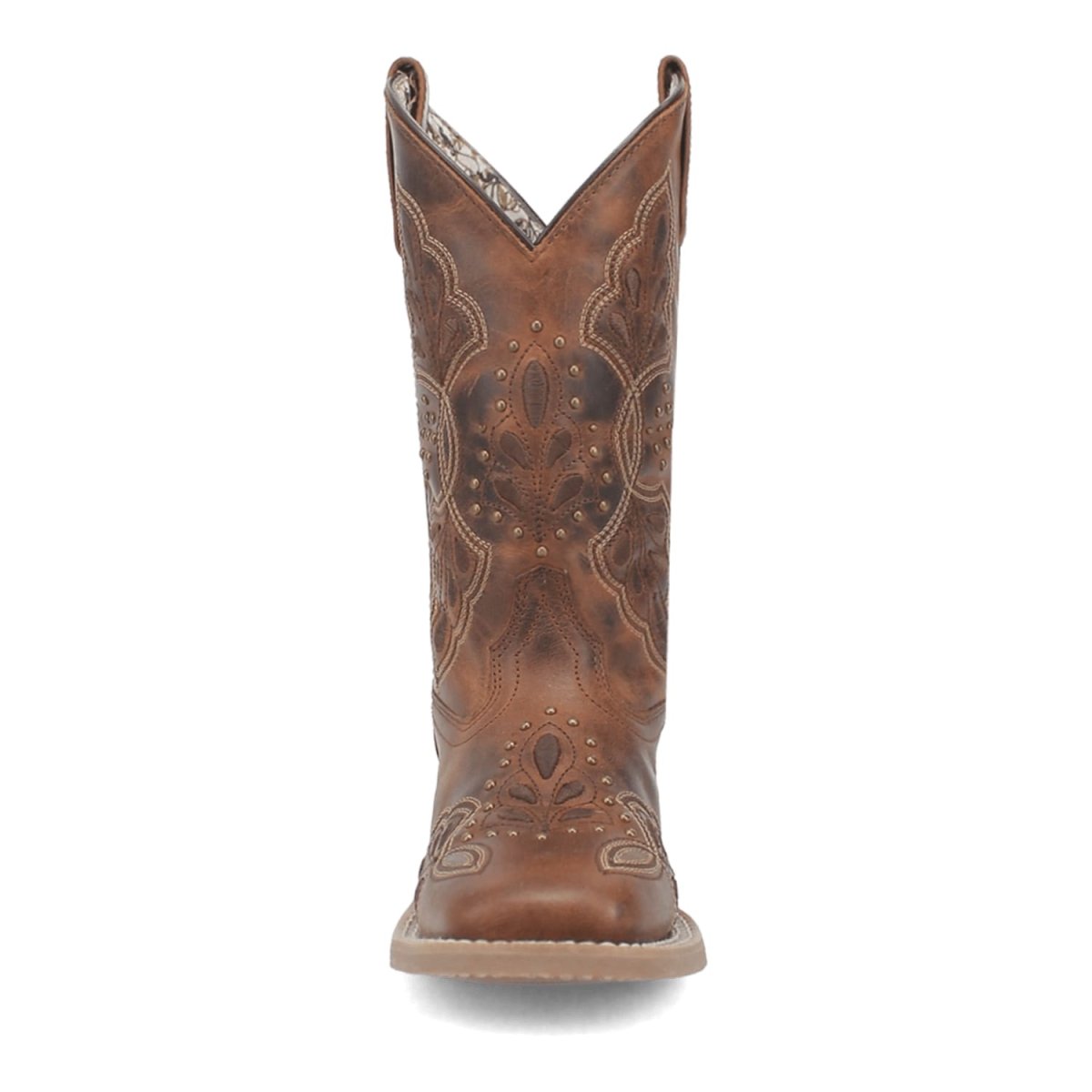 Laredo Women's Dionne Broad Square Toe Leather Boots - Brown 5972 - 6M
