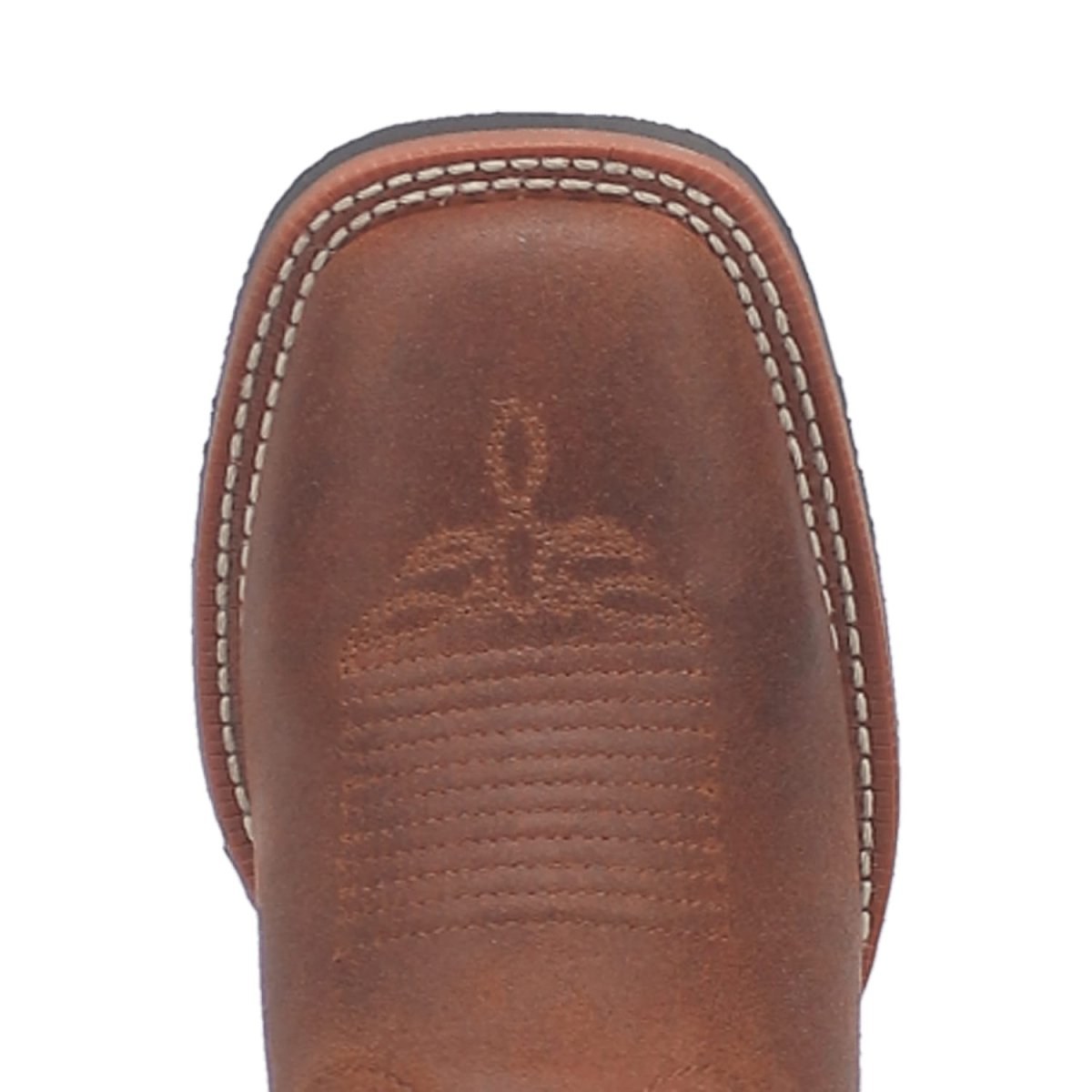 Laredo Women's Faye Broad Square Toe Leather Boots - Brown / Turquoise 3116 - 6M