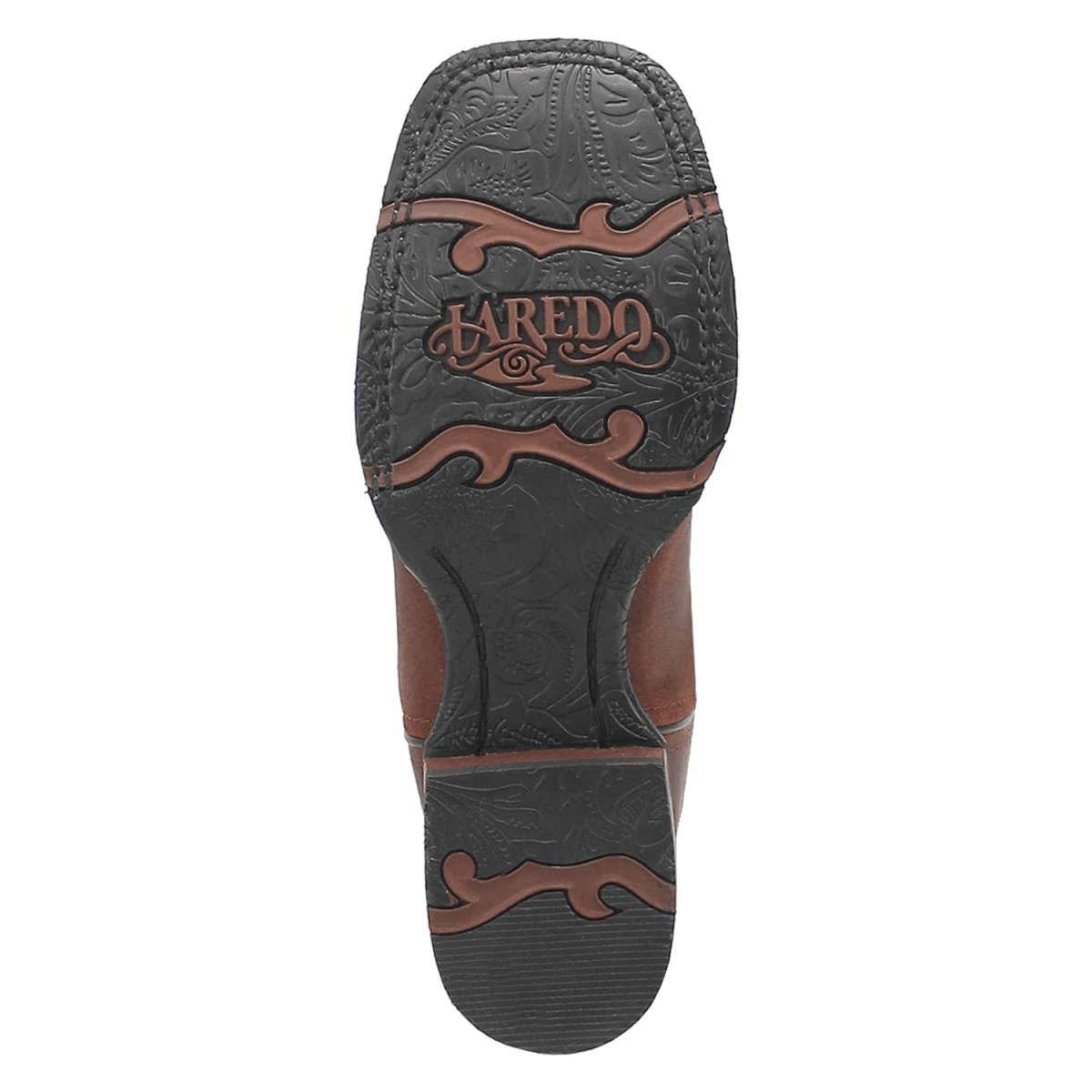 Laredo Women's Faye Broad Square Toe Leather Boots - Brown / Turquoise 3116 - 6M