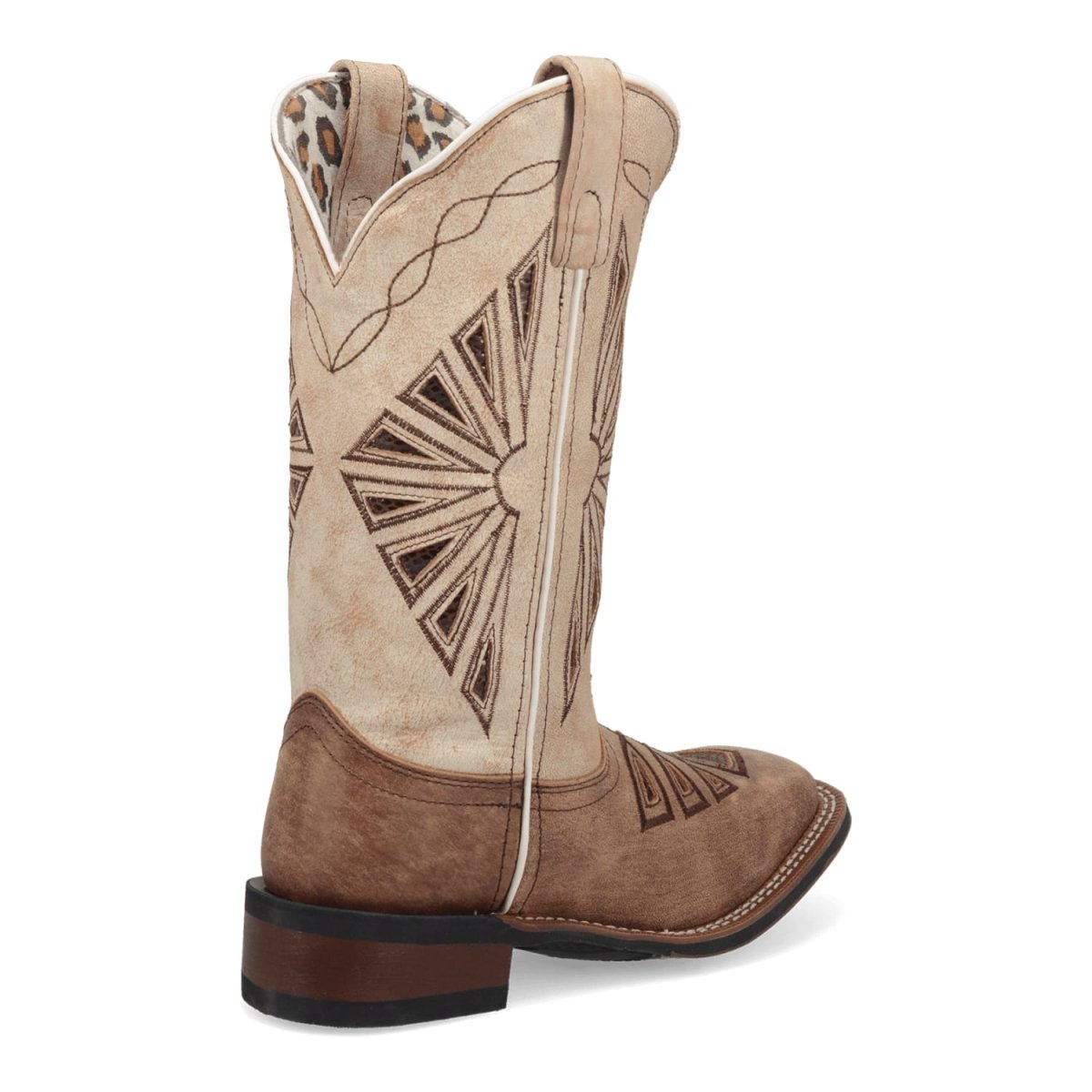 Laredo Women's Kite Days Broad Square Toe Leather Boots - Brown / Bone 5821 - 6M