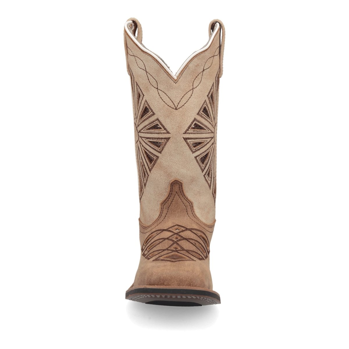 Laredo Women's Kite Days Broad Square Toe Leather Boots - Brown / Bone 5821 - 6M