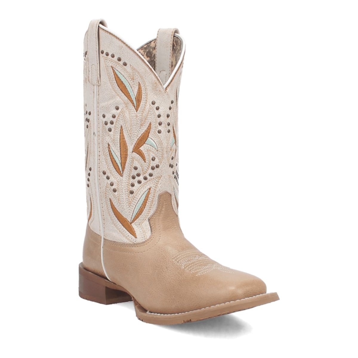 Laredo Women's Lydia Broad Square Toe Leather Boots - Sand 5603 - 6M