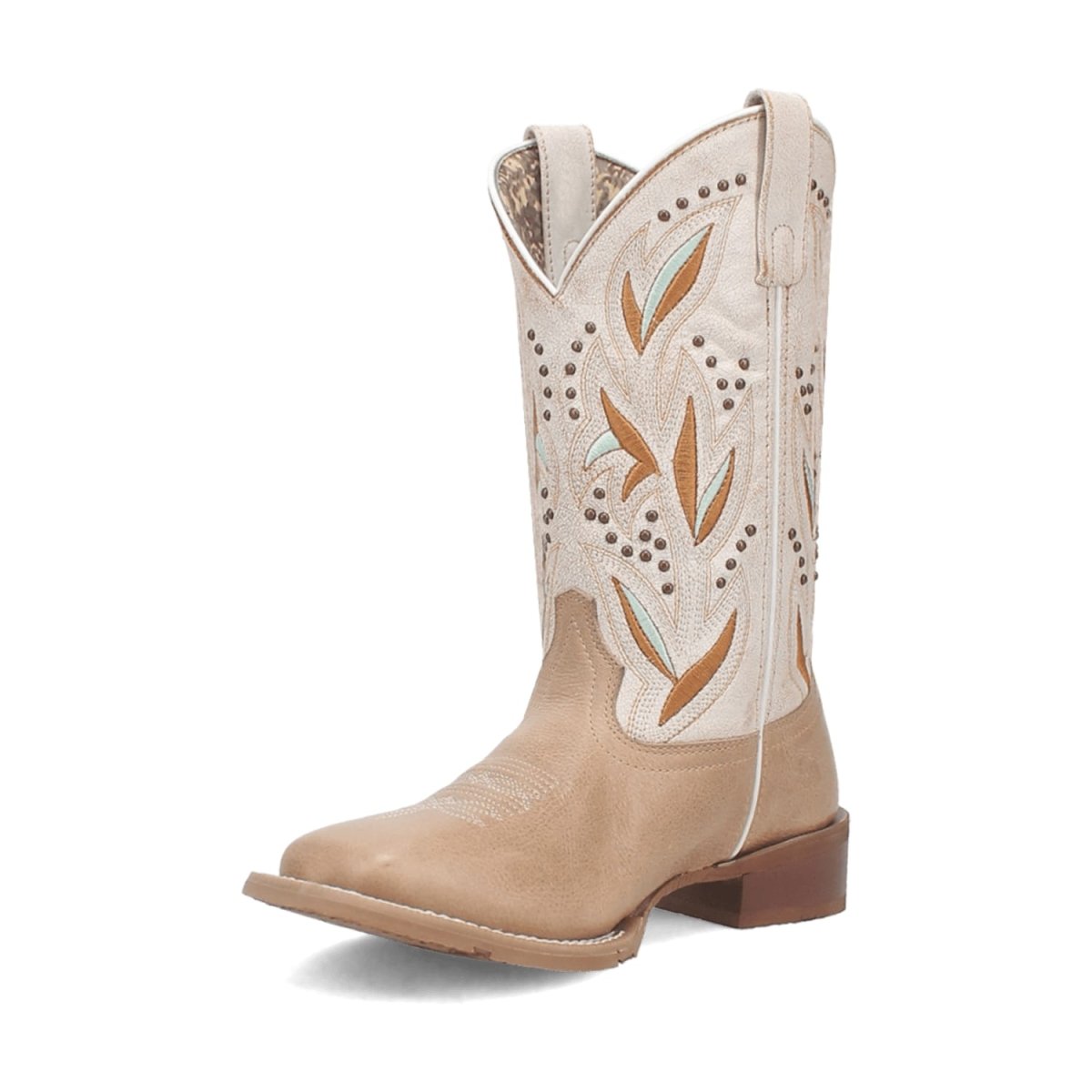 Laredo Women's Lydia Broad Square Toe Leather Boots - Sand 5603 - 6M