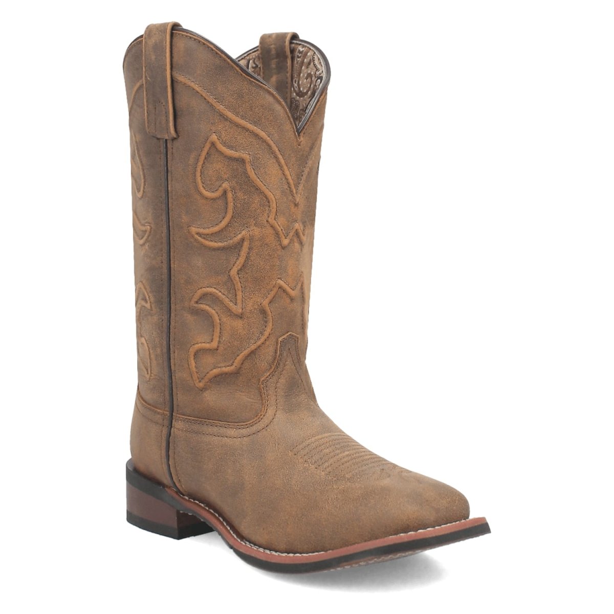 Laredo Women's Megan Broad Square Toe Leather Boots - Tan 3119 - 6M