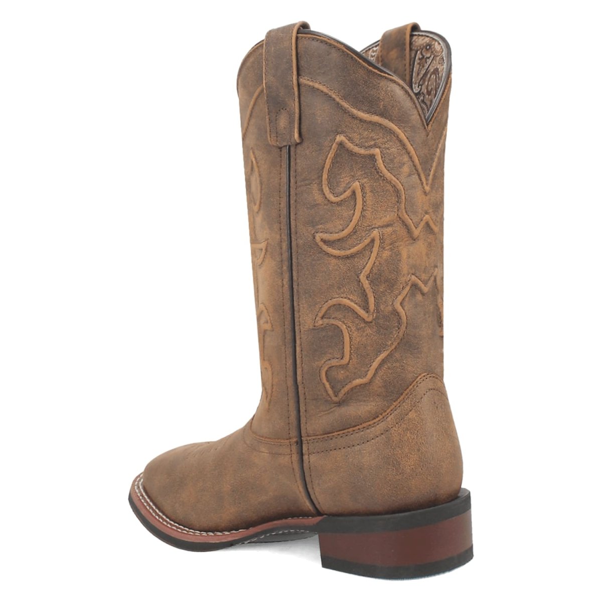 Laredo Women's Megan Broad Square Toe Leather Boots - Tan 3119 - 6M