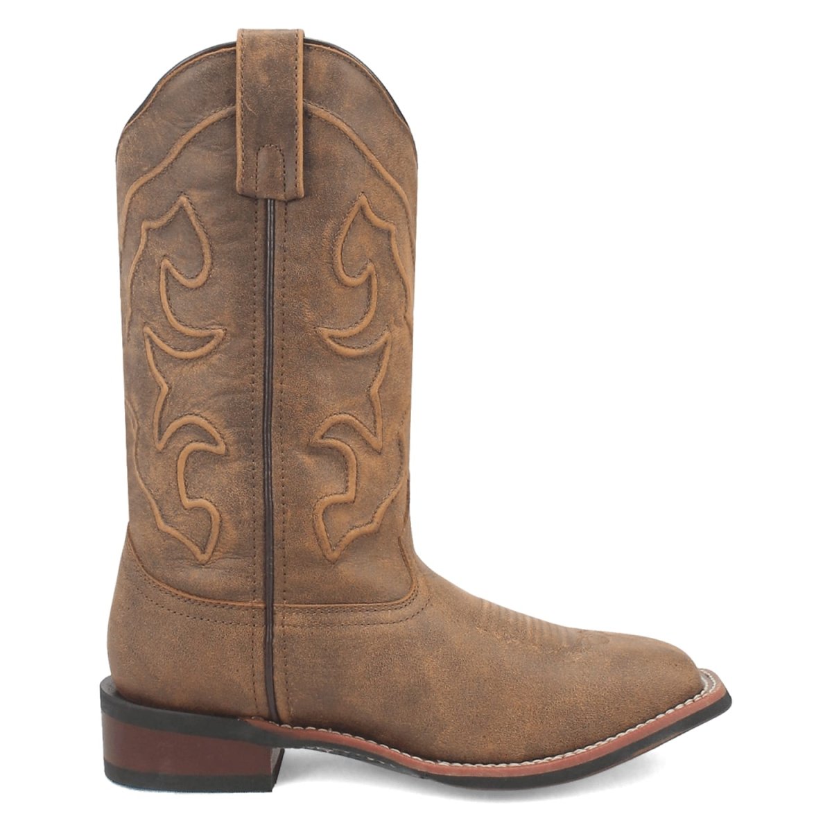 Laredo Women's Megan Broad Square Toe Leather Boots - Tan 3119 - 6M