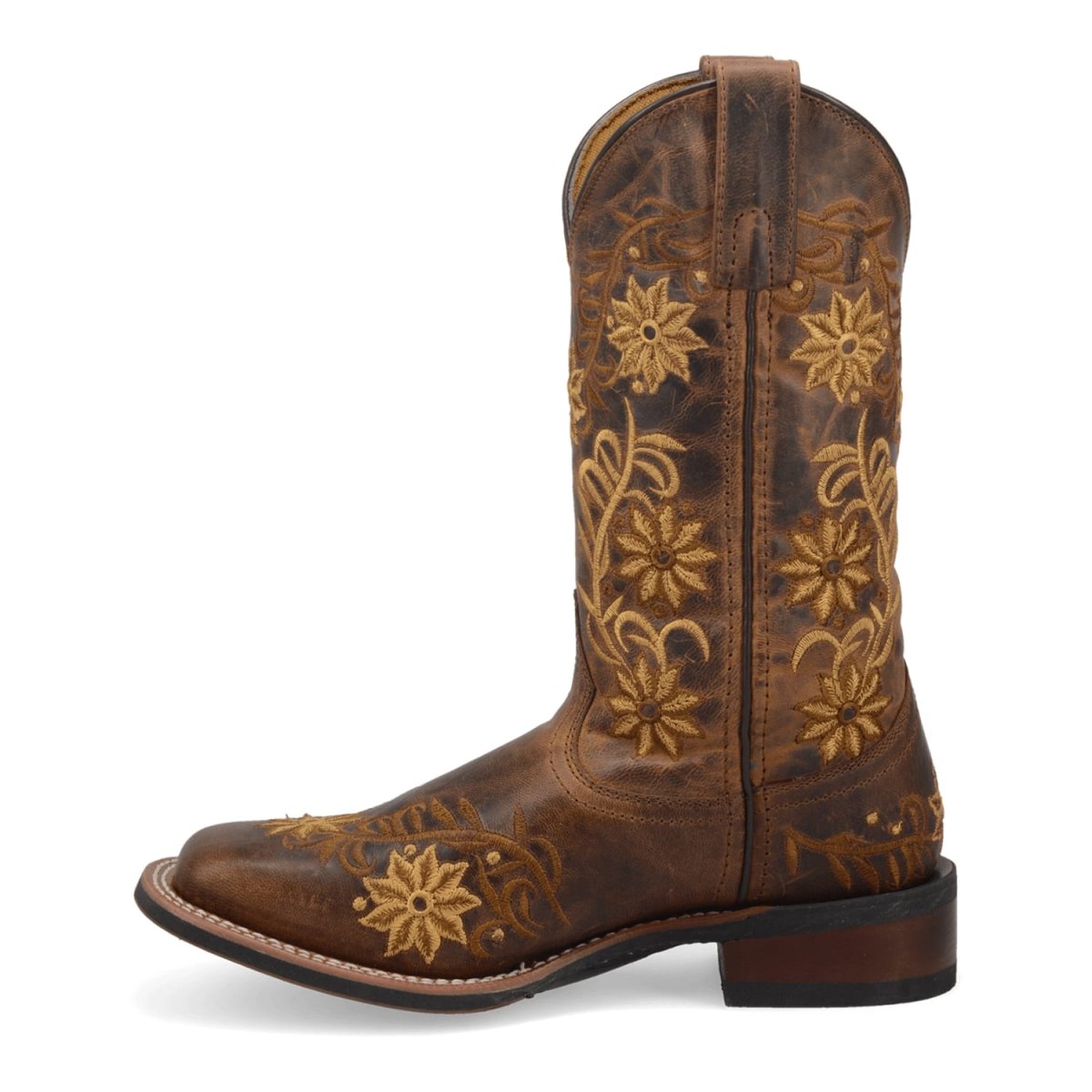 Laredo Women's Secret Garden Broad Square Toe Leather Boots - Brown 5822 - 6M