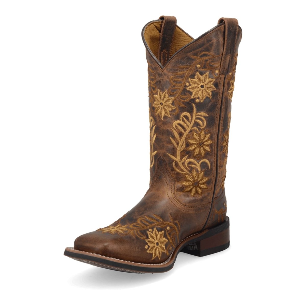 Laredo Women's Secret Garden Broad Square Toe Leather Boots - Brown 5822 - 6M