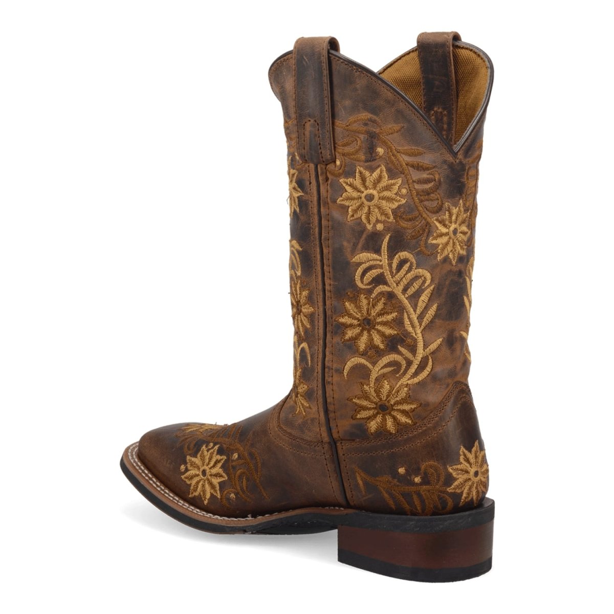 Laredo Women's Secret Garden Broad Square Toe Leather Boots - Brown 5822 - 6M