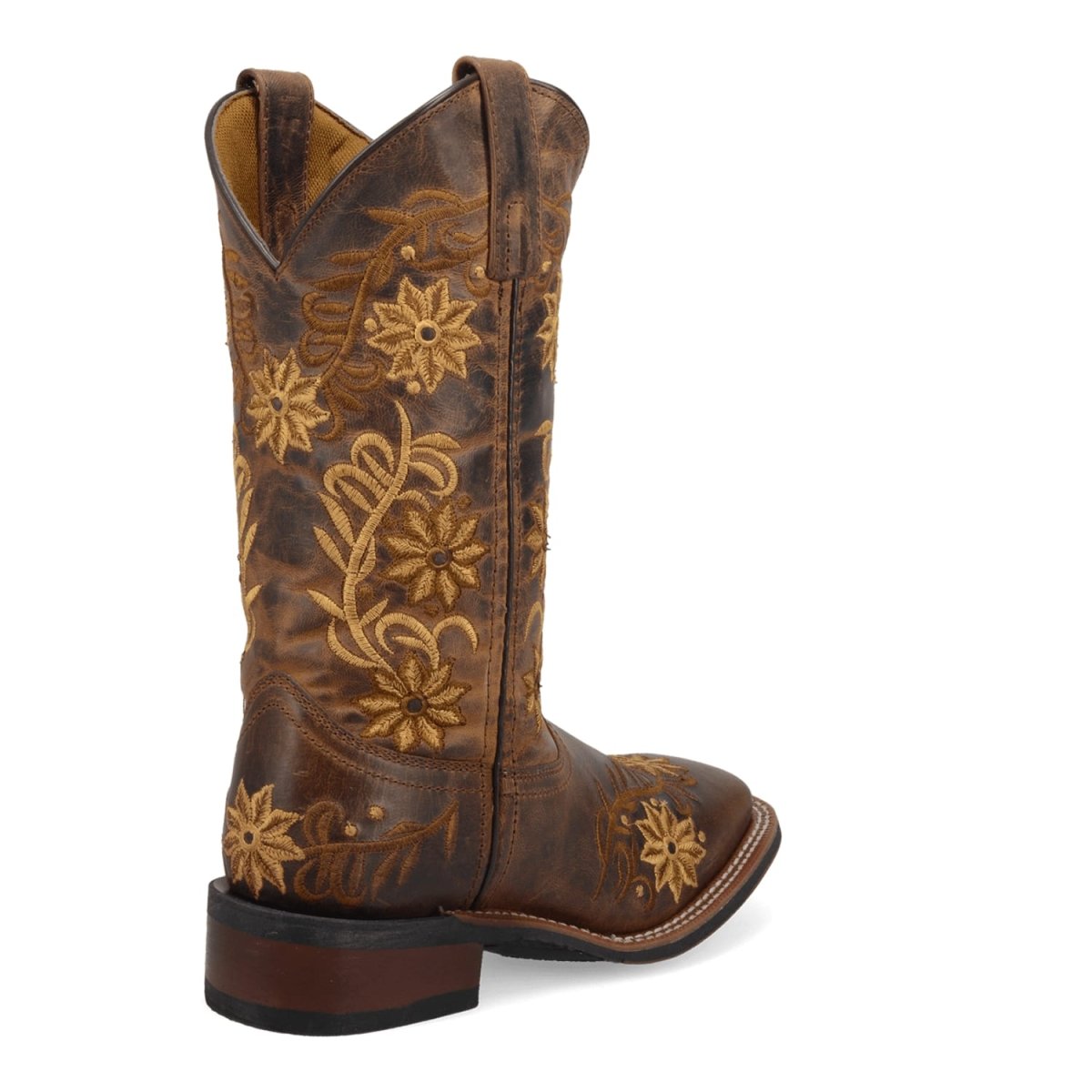 Laredo Women's Secret Garden Broad Square Toe Leather Boots - Brown 5822 - 6M